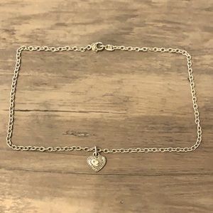 Judith Ripka 18k & Silver Diamond heart necklace